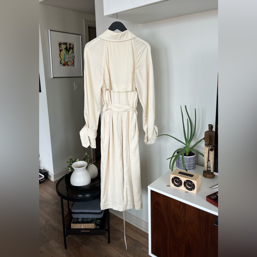 Aritzia Babaton Carson Cream new Trench Business Formal Casual Relaxed Coat Sz S - Picture 10 of 10
